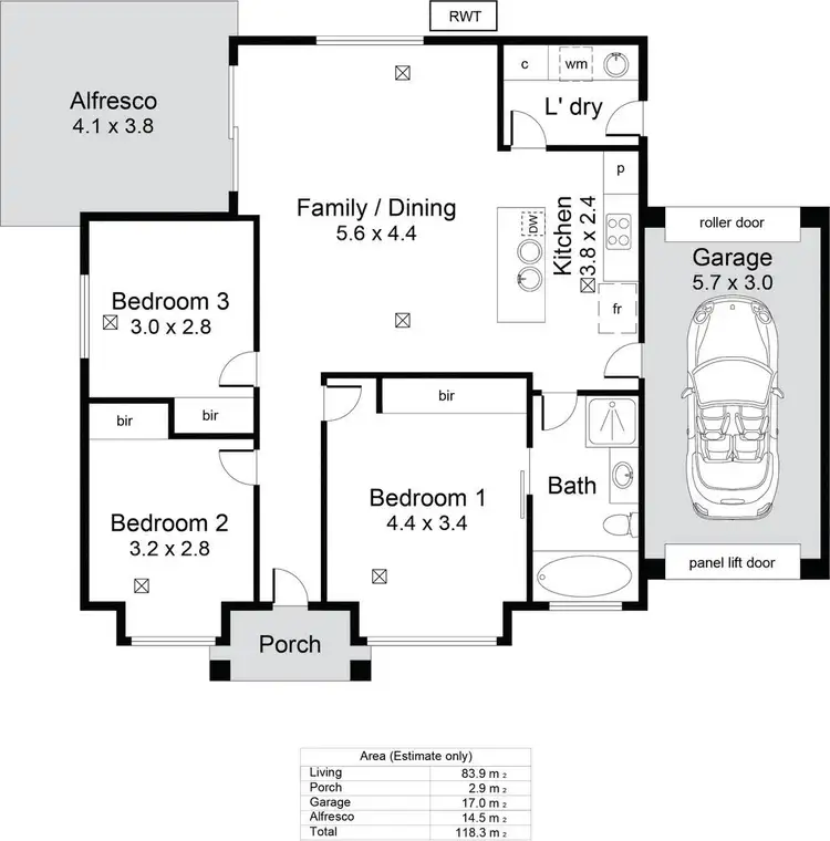Floorplan of Homely house listing, 15C Scarborough Terrace, Dover Gardens SA 5048