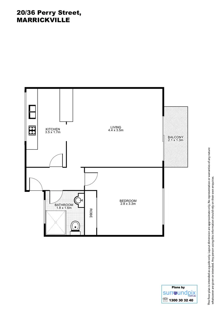 Floorplan of Homely unit listing, 20/36 Perry Street, Marrickville NSW 2204
