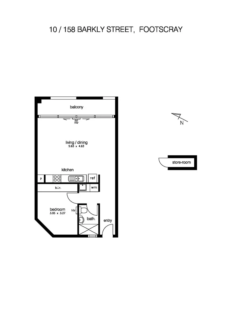 Floorplan of Homely apartment listing, 10/158 Barkly street, Footscray VIC 3011