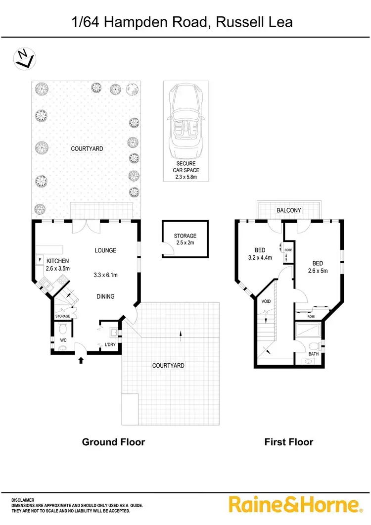 Floorplan of Homely townhouse listing, 1/64 Hampden Road, Russell Lea NSW 2046
