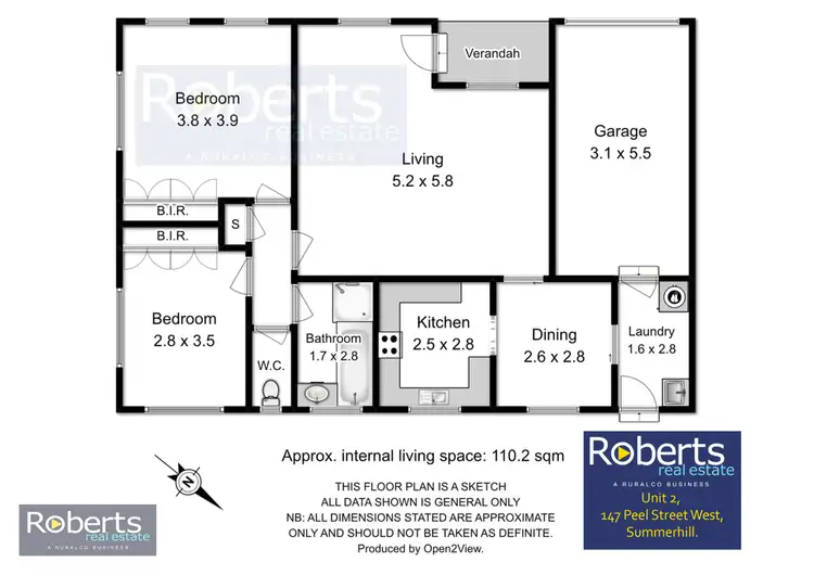 Floorplan of Homely block of units listing, 2/147 Peel St West, Summerhill TAS 7250