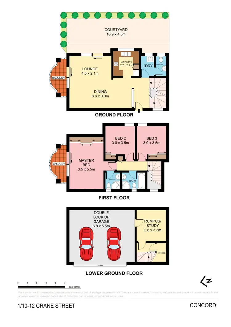 Floorplan of Homely townhouse listing, 1/10-12 Crane Street, Concord NSW 2137