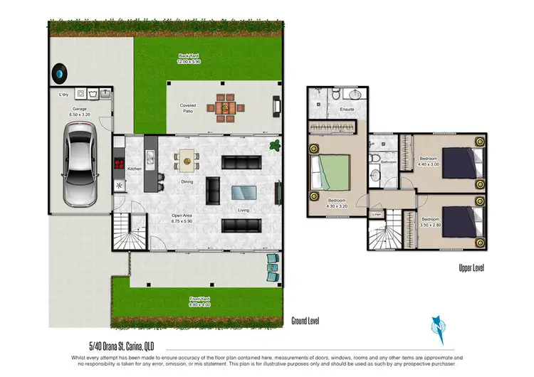 Floorplan of Homely townhouse listing, 1/40 ORANA STREET, Carina QLD 4152