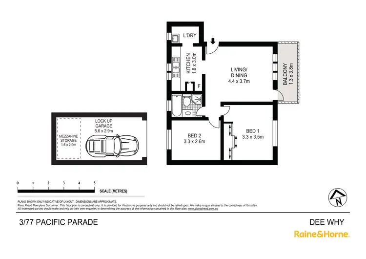 Floorplan of Homely unit listing, 3/77 Pacific Parade, Dee Why NSW 2099
