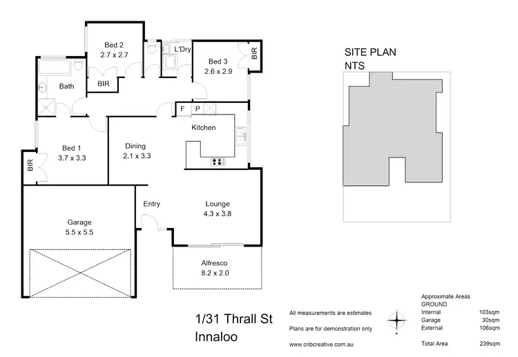 Floorplan of Homely unit listing, 1/31 Thrall Street, Innaloo WA 6018