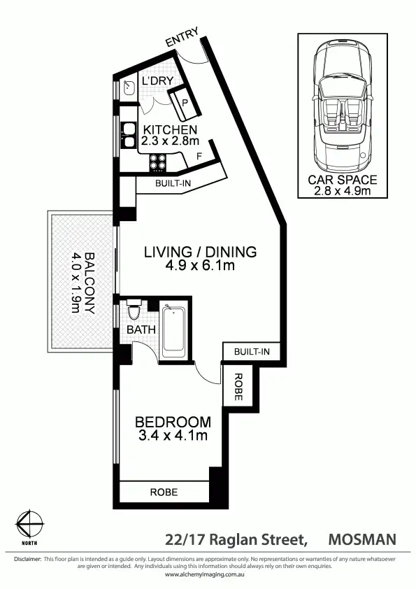 Floorplan of Homely apartment listing, 22/17 Raglan Street, Mosman NSW 2088