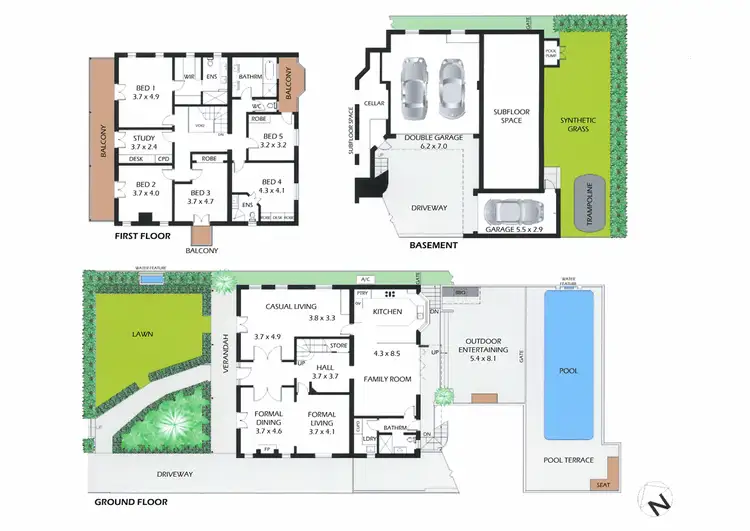 Floorplan of Homely house listing, 6 Neeworra Road, Northbridge NSW 2063