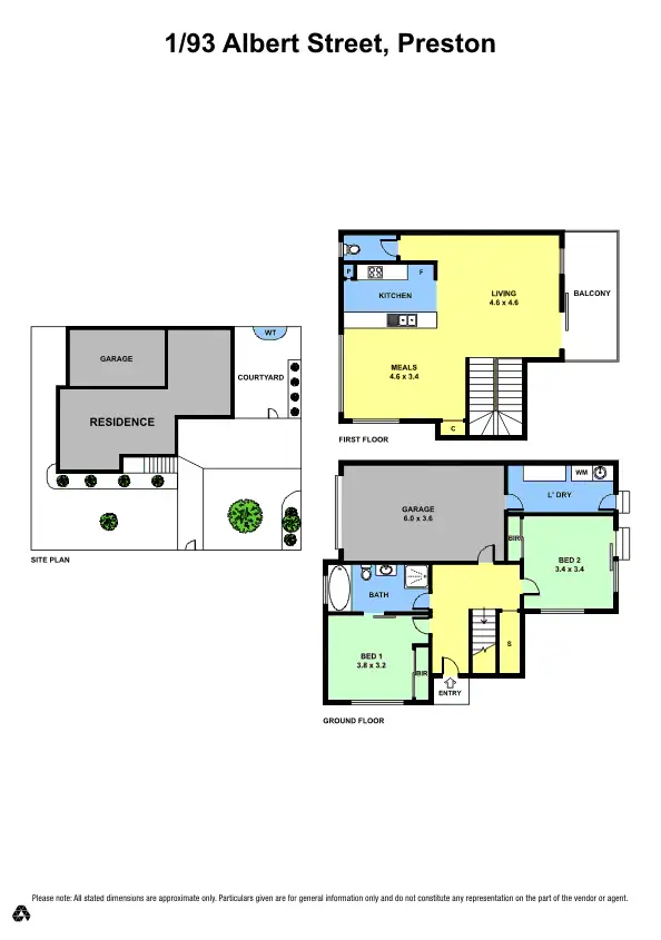 Floorplan of Homely townhouse listing, 1/93 Albert Street, Preston VIC 3072