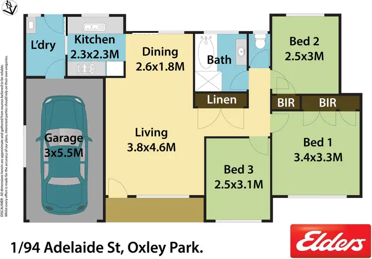 Floorplan of Homely villa listing, 1/94 Adelaide Street, Oxley Park NSW 2760