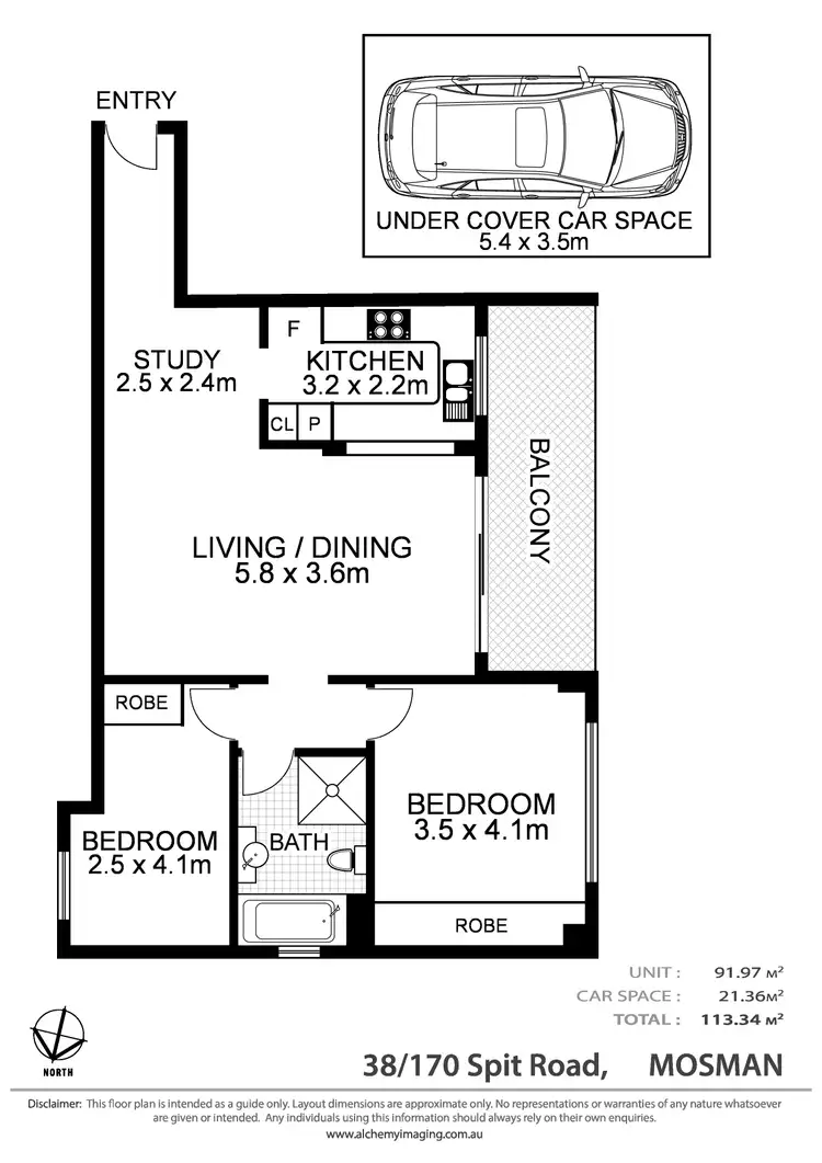 Floorplan of Homely unit listing, 38/170 Spit Road, Mosman NSW 2088
