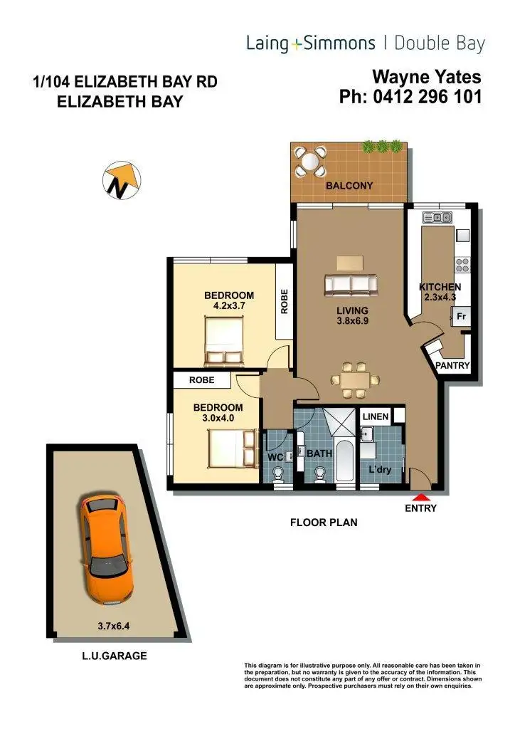 Floorplan of Homely apartment listing, 1/104 Elizabeth Bay Road, Elizabeth Bay NSW 2011