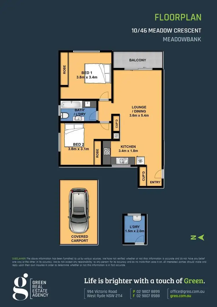 Floorplan of Homely apartment listing, 10/46 Meadow Crescent, Meadowbank NSW 2114