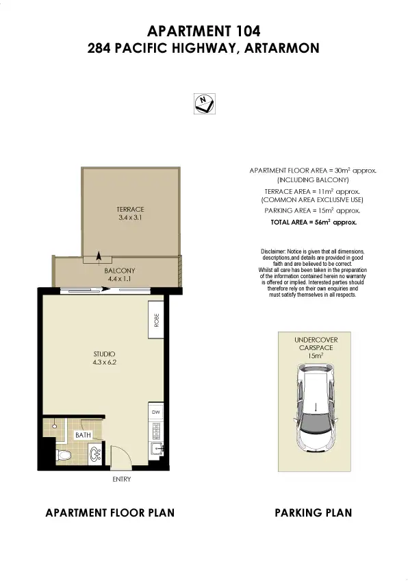 Floorplan of Homely apartment listing, 104/284 Pacific Hwy, Artarmon NSW 2064
