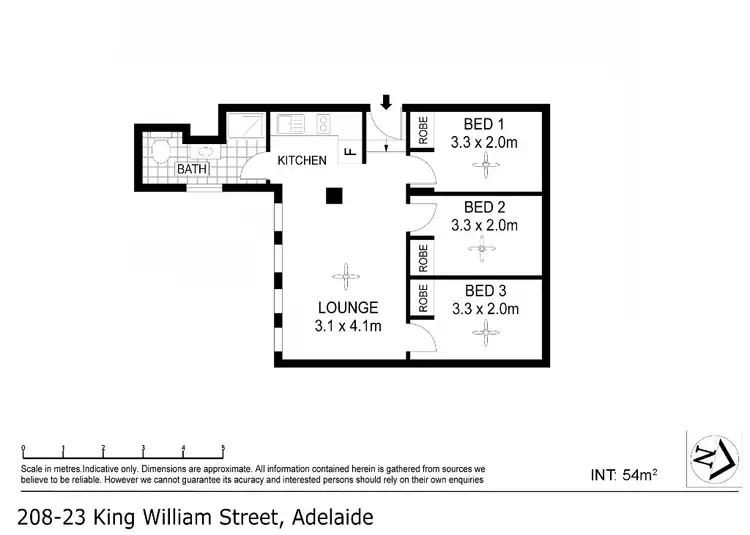 Floorplan of Homely apartment listing, 208/23 King William Street, Adelaide SA 5000