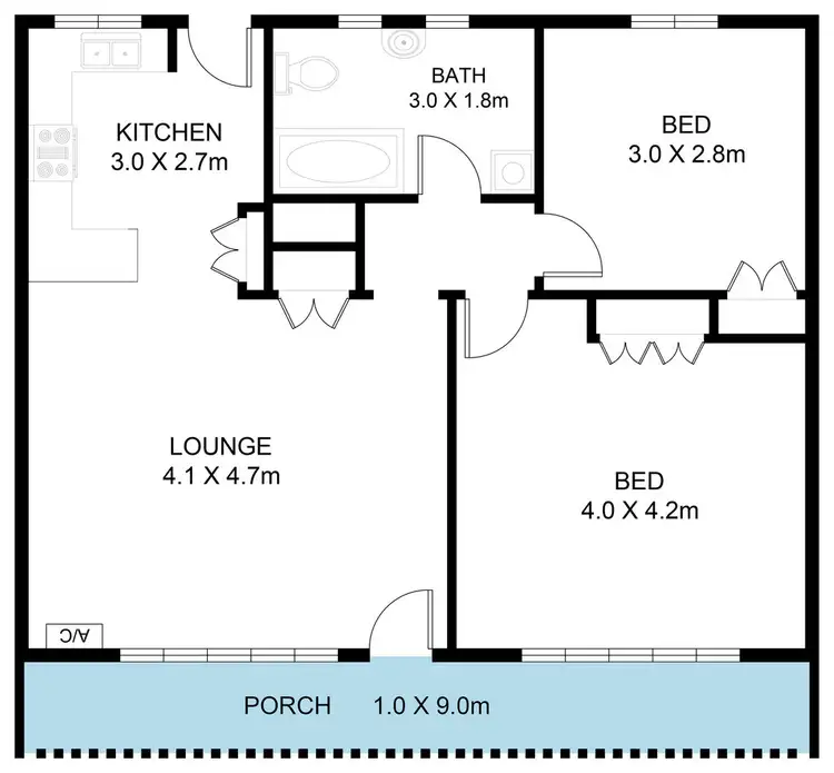 Floorplan of Homely unit listing, 5/69 Hughes Street, Mile End SA 5031