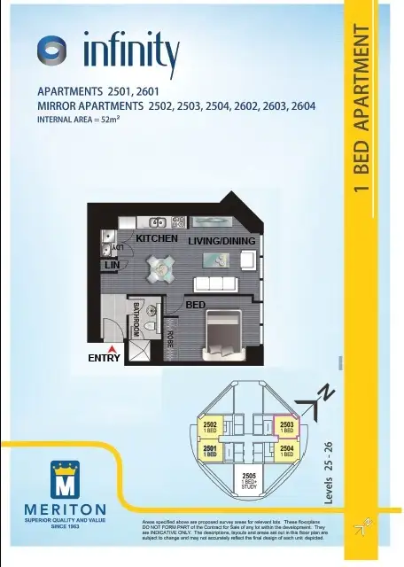 Floorplan of Homely apartment listing, 2503/43 Herschel Street, Brisbane City QLD 4000