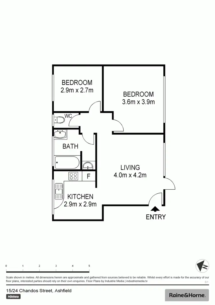 Floorplan of Homely unit listing, 15/24 Chandos Street, Ashfield NSW 2131