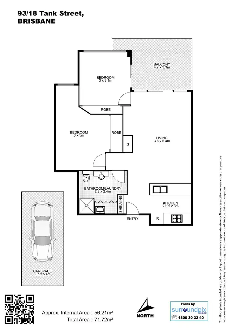 Floorplan of Homely unit listing, 93/18 Tank Street, Brisbane City QLD 4000