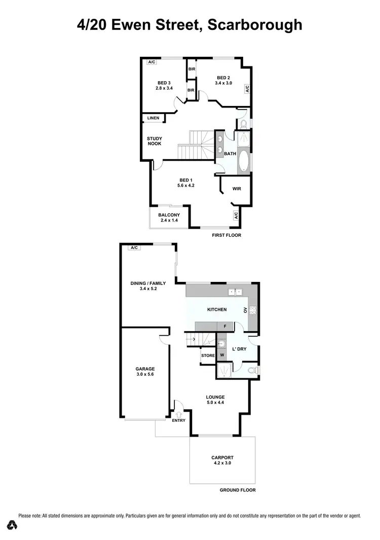 Floorplan of Homely townhouse listing, 4/20 Ewen Street, Scarborough WA 6019
