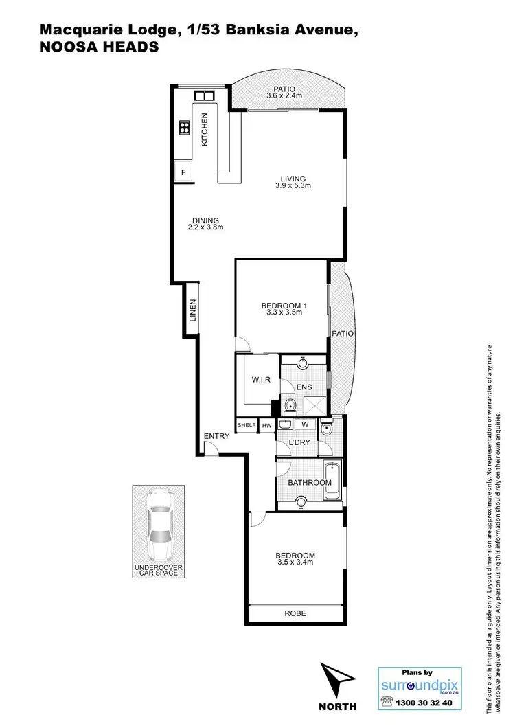 Floorplan of Homely unit listing, 1/53 Banksia Avenue North, Noosa Heads QLD 4567