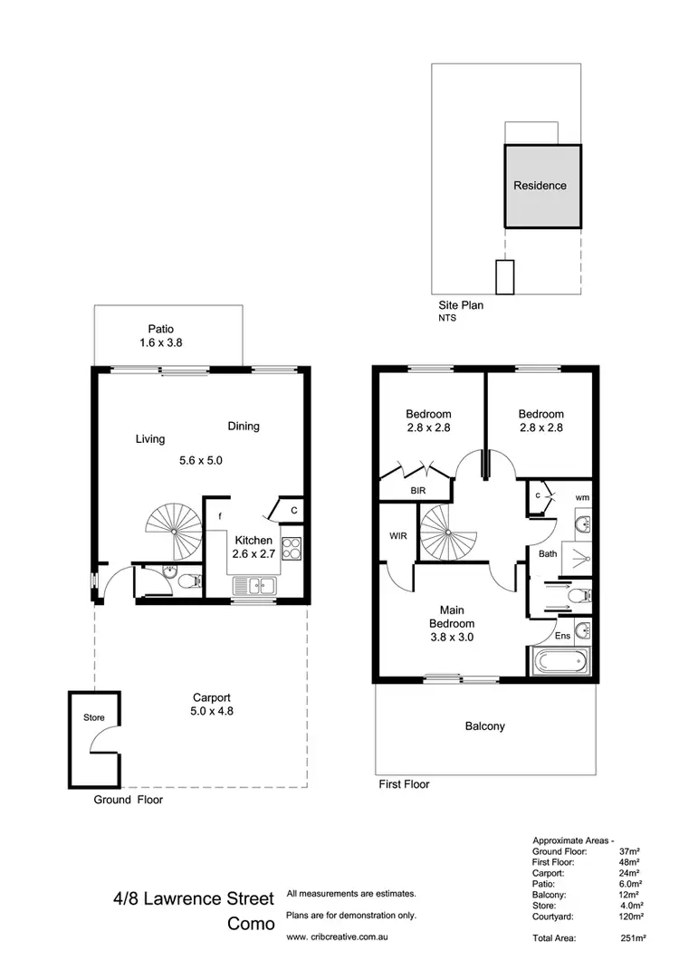 Floorplan of Homely townhouse listing, 4/8 Lawrence Street, Como WA 6152