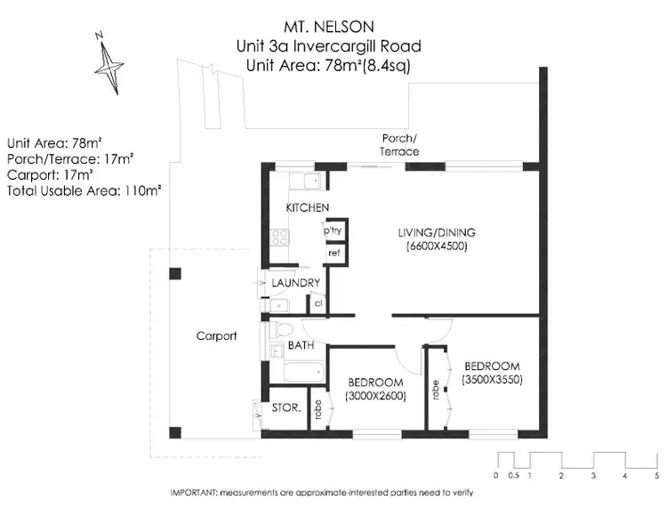 Floorplan of Homely unit listing, 3a Invercargill Road, Mount Nelson TAS 7007