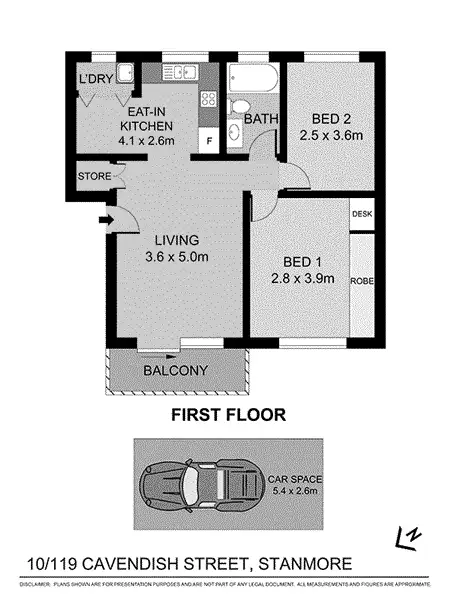 Floorplan of Homely apartment listing, 10/119 Cavendish Street, Stanmore NSW 2048