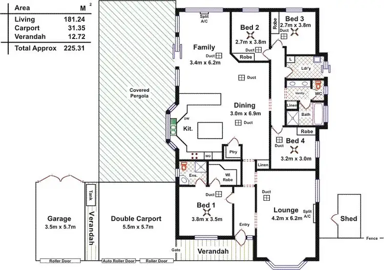 Floorplan of Homely house listing, 10 Creedon Close, Evanston Park SA 5116