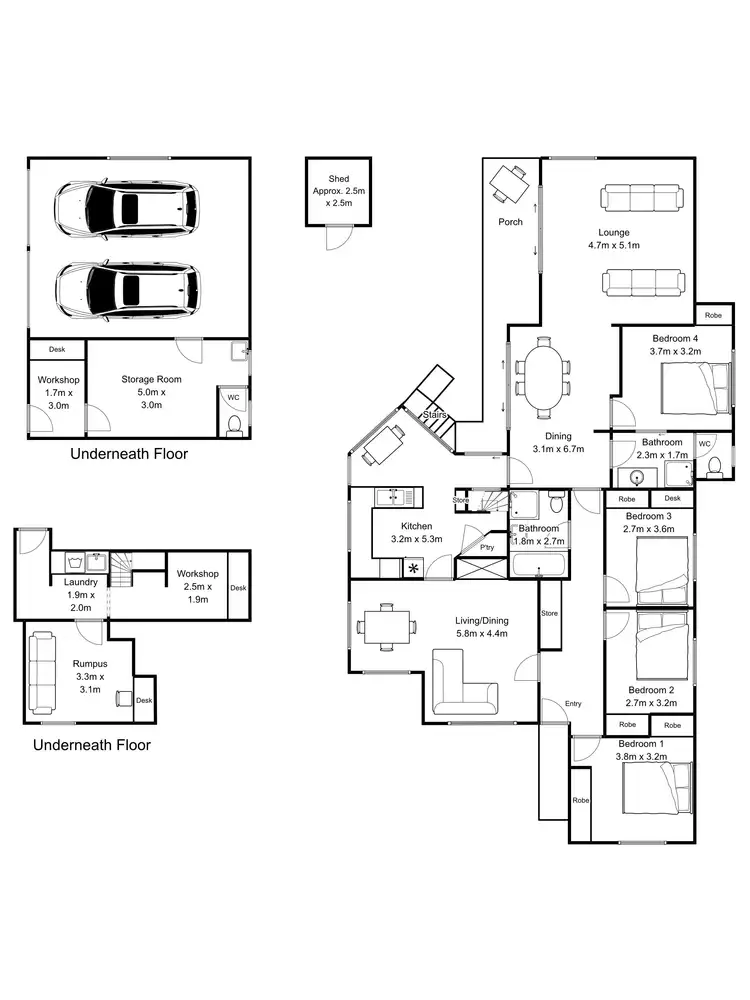 Floorplan of Homely house listing, 7 Oaktree Road, Youngtown TAS 7249