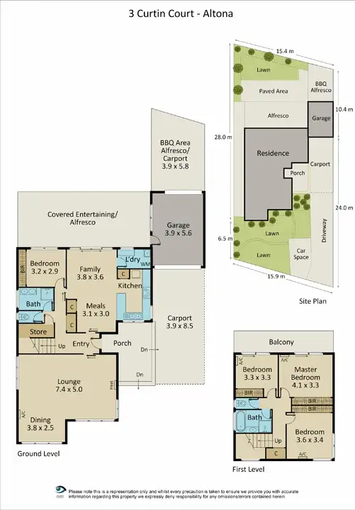 Floorplan of Homely house listing, 3 Curtin Court, Altona VIC 3018