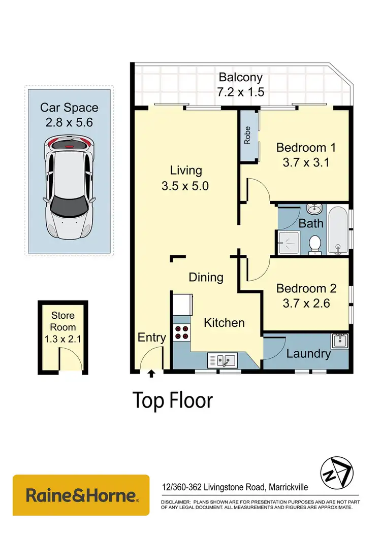 Floorplan of Homely apartment listing, 12/360 Livingstone Road, Marrickville NSW 2204