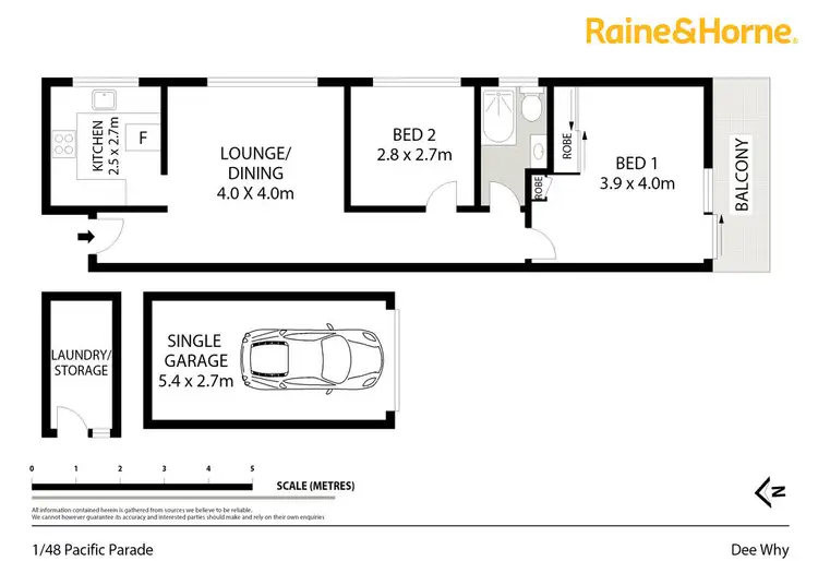 Floorplan of Homely unit listing, 1/48 Pacific Parade, Dee Why NSW 2099