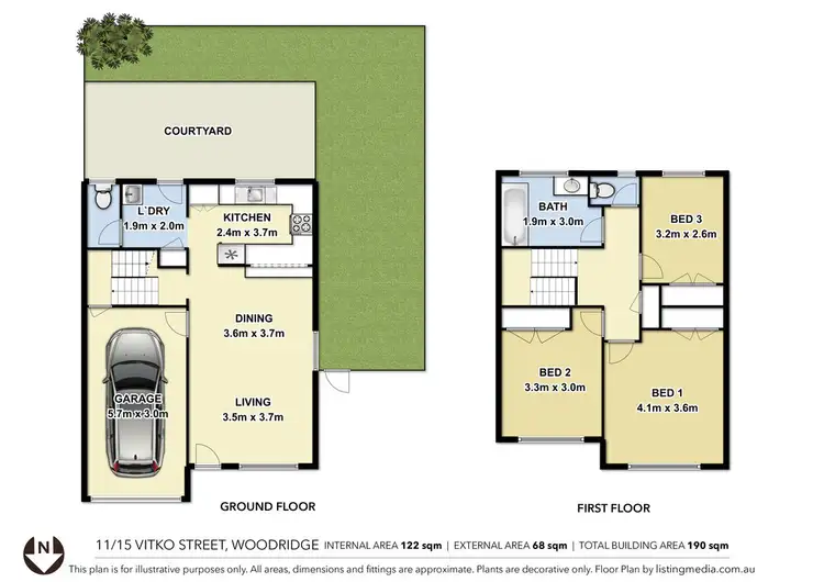 Floorplan of Homely townhouse listing, 11/15 VITKO STREET, Woodridge QLD 4114