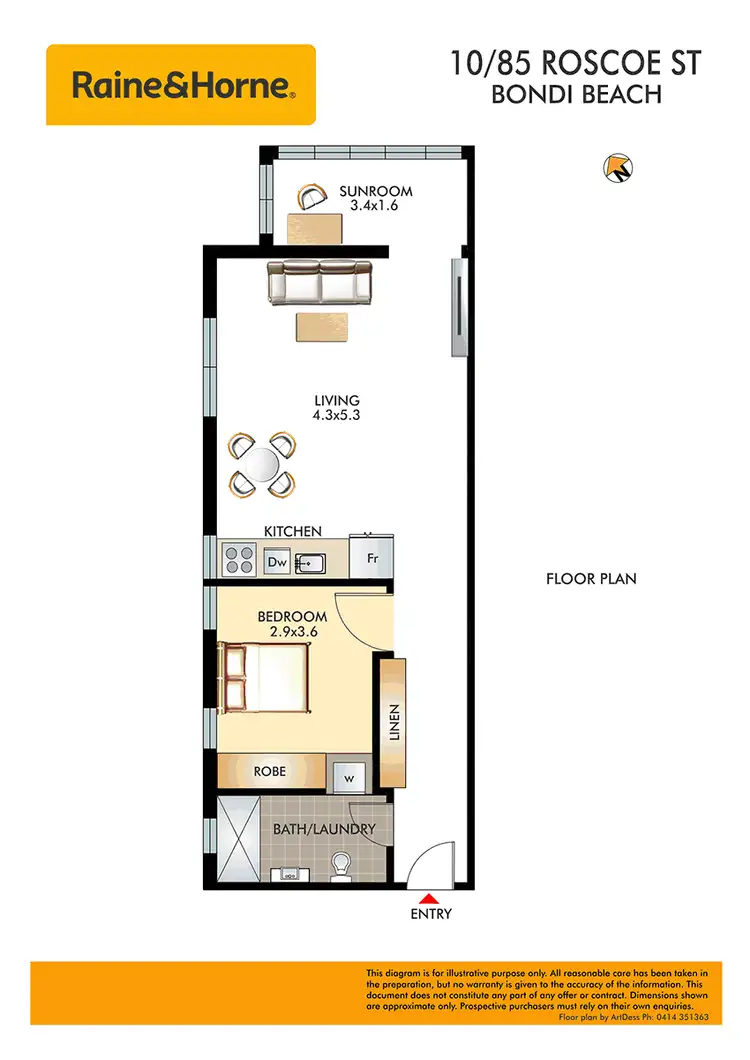 Floorplan of Homely apartment listing, 10/85 Roscoe Street, Bondi Beach NSW 2026