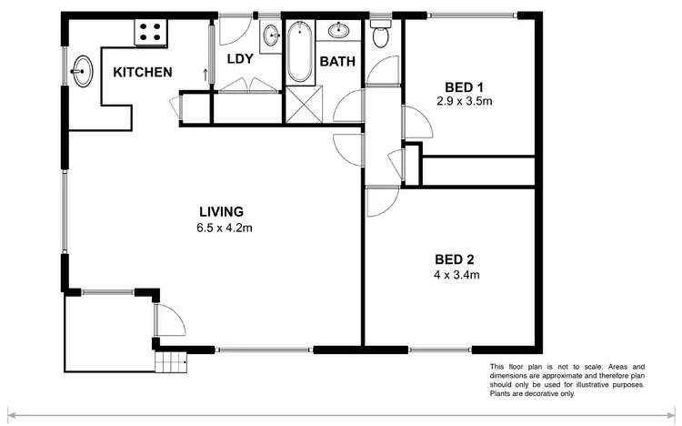 Floorplan of Homely unit listing, 1/3 Bosco Drive, Glenorchy TAS 7010