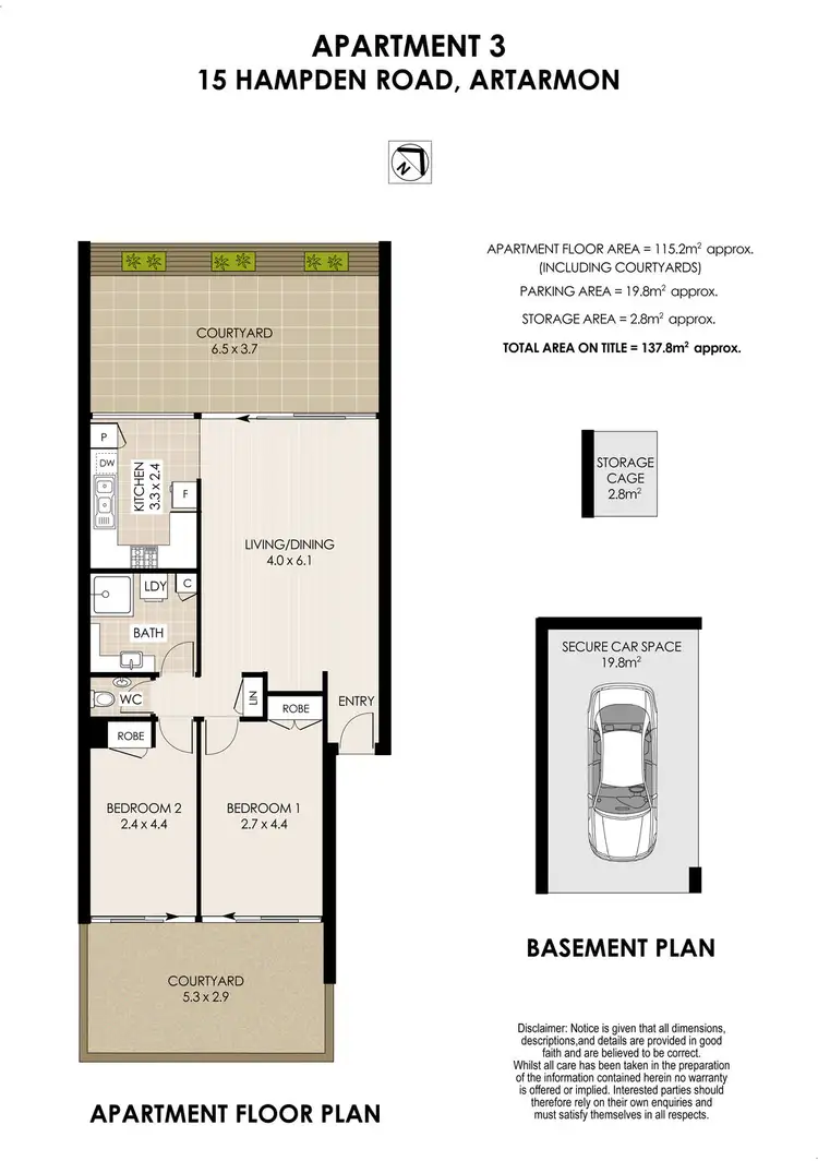 Floorplan of Homely unit listing, 3/15 Hampden Road, Artarmon NSW 2064