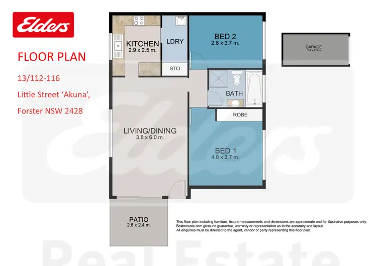 Floorplan of Homely unit listing, 13/112-116 Little Street 'Akuna', Forster NSW 2428