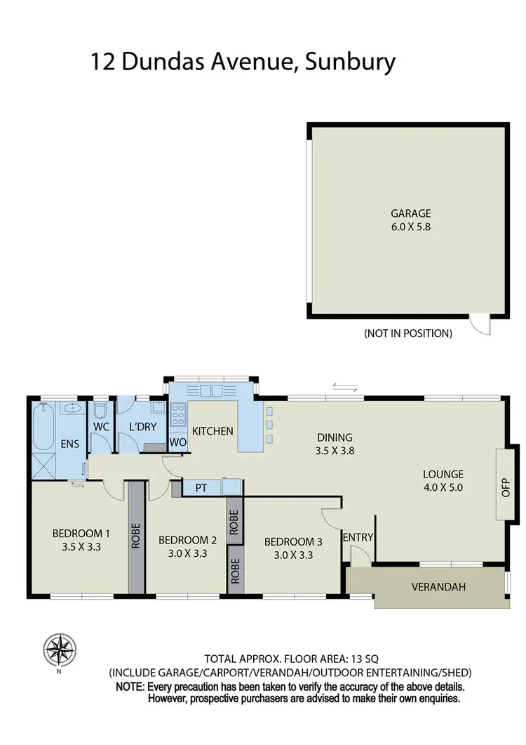 Floorplan of Homely house listing, 12 Dundas Avenue, Sunbury VIC 3429