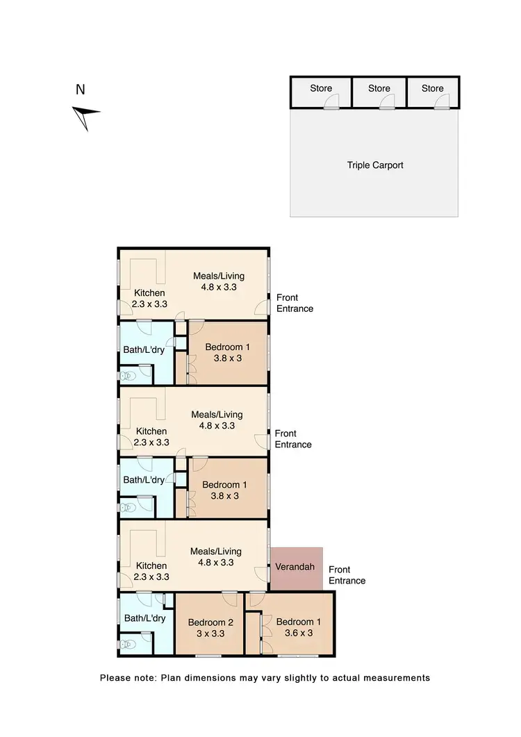 Floorplan of Homely house listing, 1-3/22 Marie Crescent, Wendouree VIC 3355