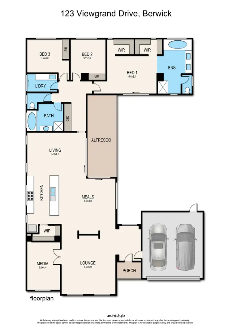 Floorplan of Homely house listing, 123 Viewgrand Drive, Berwick VIC 3806
