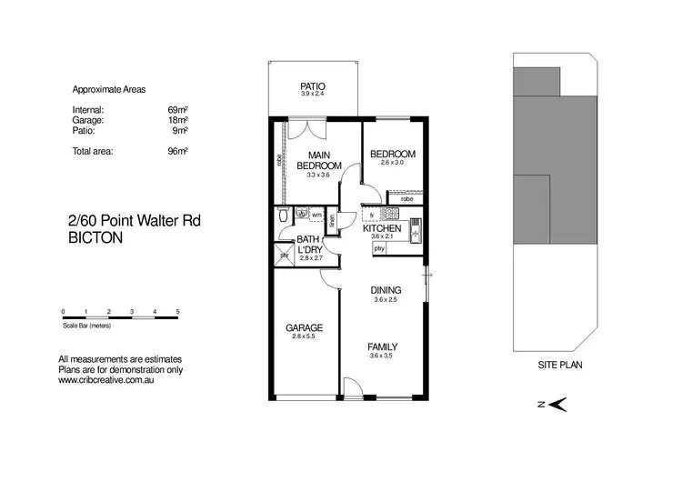 Floorplan of Homely unit listing, 2/60 Point Walter Road, Bicton WA 6157