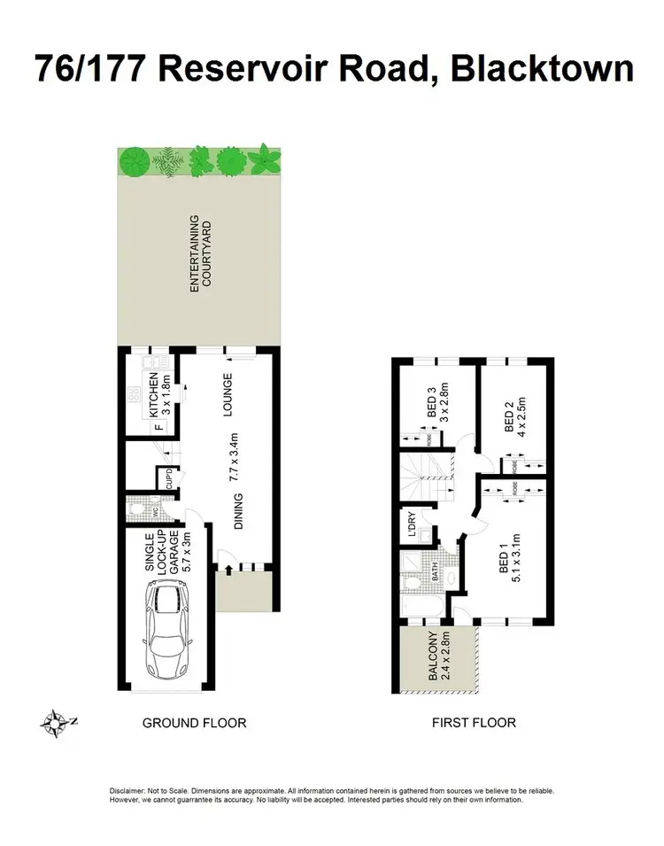 Floorplan of Homely townhouse listing, 76/177 Reservoir Road, Blacktown NSW 2148