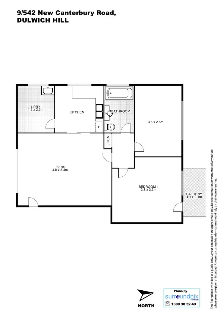 Floorplan of Homely unit listing, 9/542 New Canterbury Road, Dulwich Hill NSW 2203