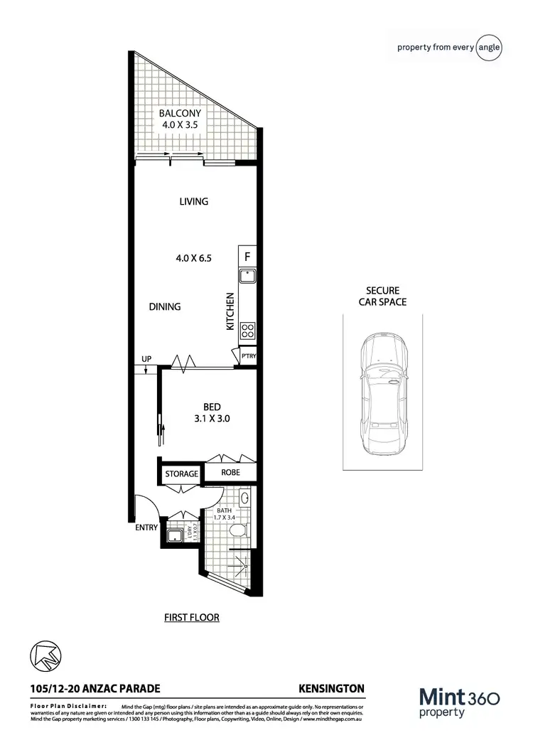 Floorplan of Homely apartment listing, 105/10-20 Anzac Parade, Kensington NSW 2033