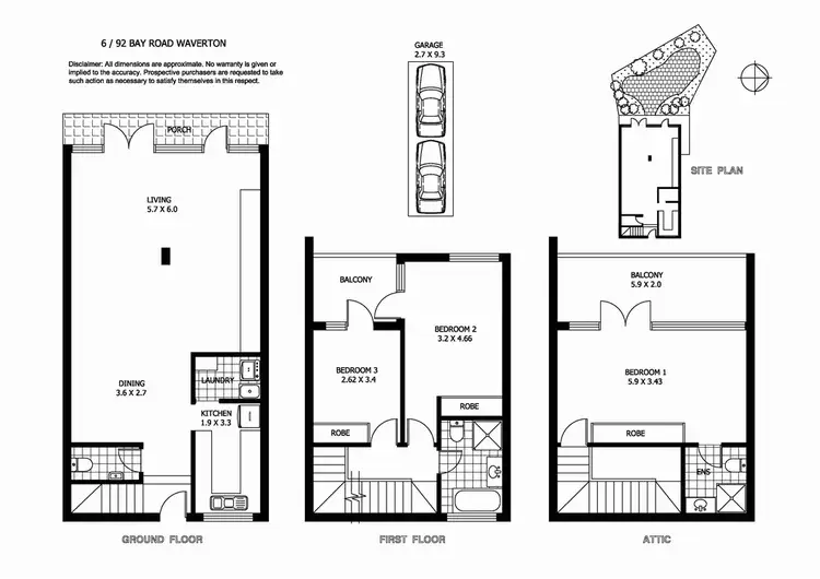 Floorplan of Homely townhouse listing, 6/92 Bay Road, Waverton NSW 2060