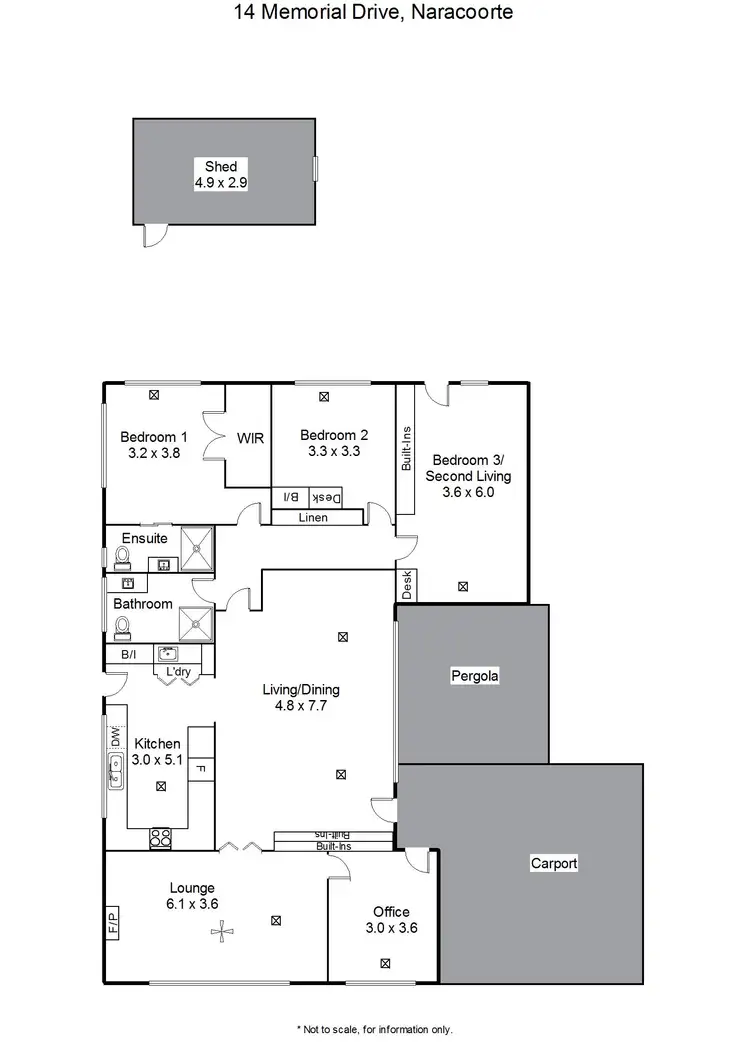 Floorplan of Homely house listing, 14 MEMORIAL DRIVE, Naracoorte SA 5271