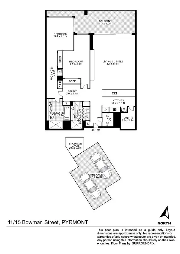 Floorplan of Homely apartment listing, 11/15 Bowman Street, Pyrmont NSW 2009