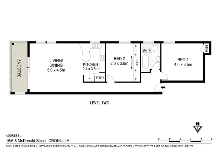 Floorplan of Homely apartment listing, 15/6-8 McDonald St, Cronulla NSW 2230