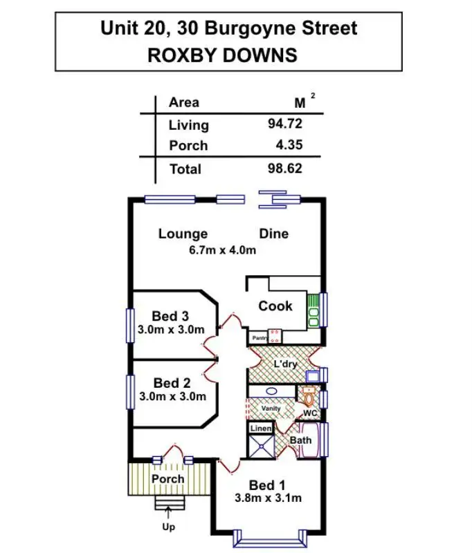 Floorplan of Homely house listing, 20/30 Burgoyne Street, Roxby Downs SA 5725