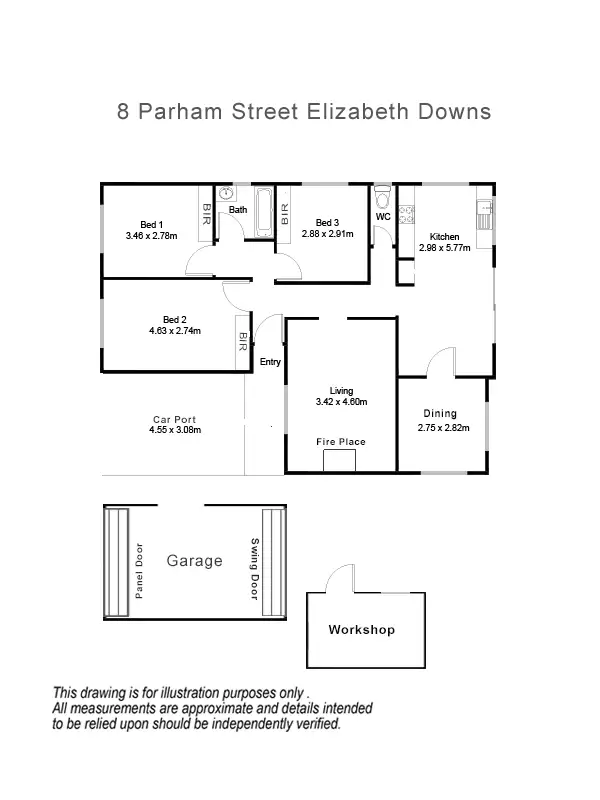 Floorplan of Homely house listing, 8 PARHAM STREET, Elizabeth Downs SA 5113